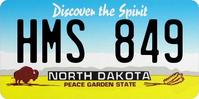 ND license plate HMS849