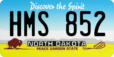 ND license plate HMS852