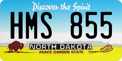 ND license plate HMS855