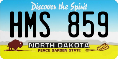 ND license plate HMS859