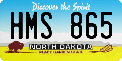 ND license plate HMS865