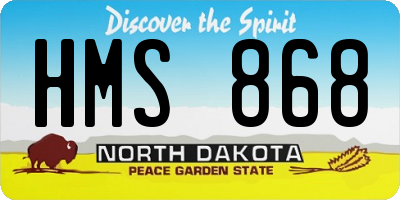 ND license plate HMS868