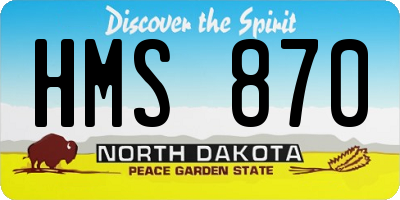 ND license plate HMS870