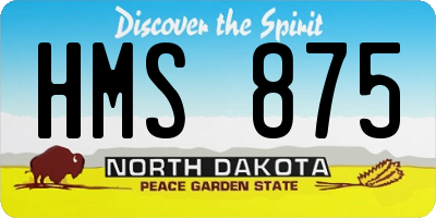 ND license plate HMS875