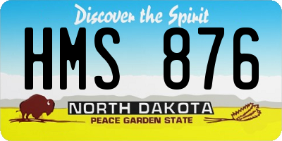 ND license plate HMS876
