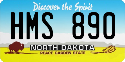 ND license plate HMS890
