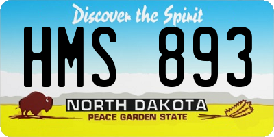 ND license plate HMS893