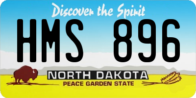 ND license plate HMS896
