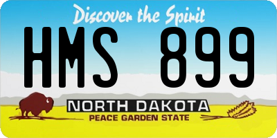 ND license plate HMS899