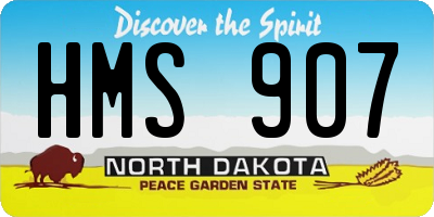 ND license plate HMS907