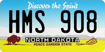 ND license plate HMS908