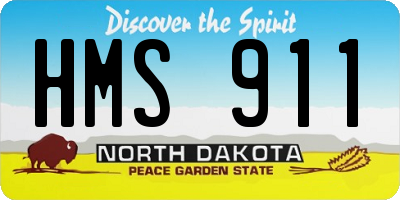 ND license plate HMS911