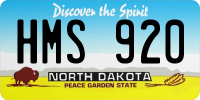 ND license plate HMS920