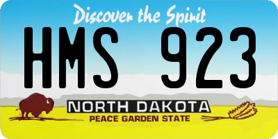 ND license plate HMS923