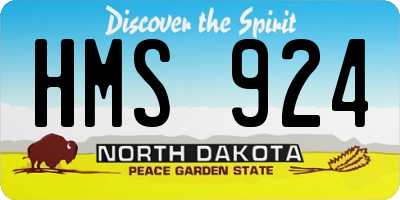 ND license plate HMS924