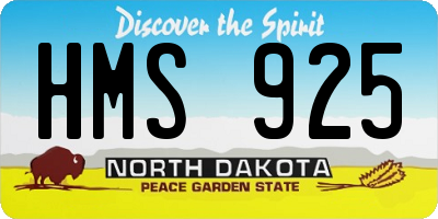 ND license plate HMS925