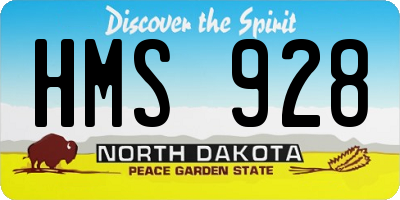 ND license plate HMS928
