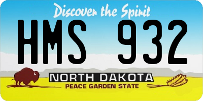 ND license plate HMS932