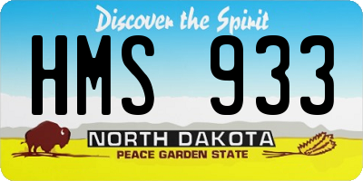 ND license plate HMS933
