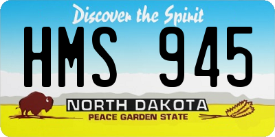 ND license plate HMS945