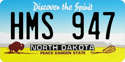 ND license plate HMS947