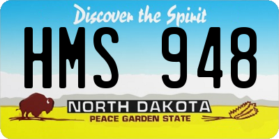 ND license plate HMS948