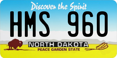 ND license plate HMS960