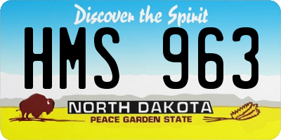 ND license plate HMS963