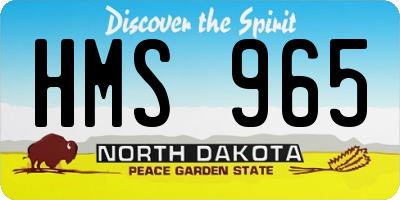 ND license plate HMS965