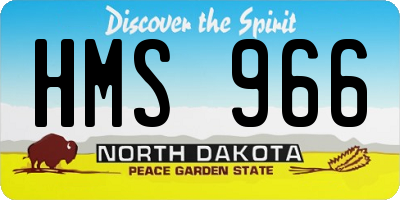 ND license plate HMS966