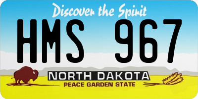 ND license plate HMS967