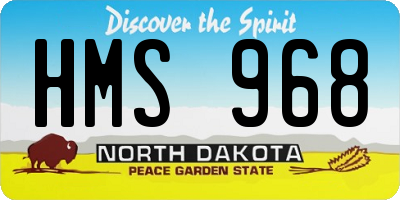 ND license plate HMS968