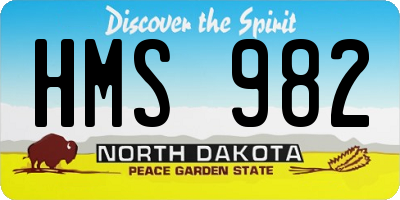 ND license plate HMS982