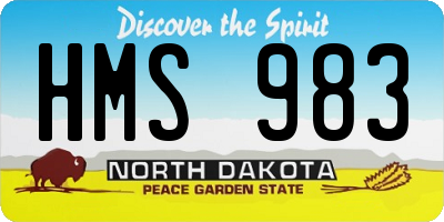 ND license plate HMS983