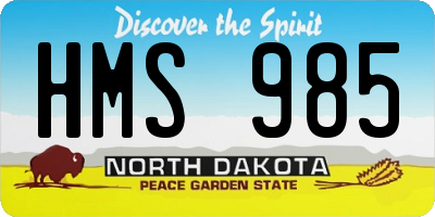 ND license plate HMS985