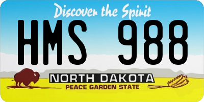 ND license plate HMS988