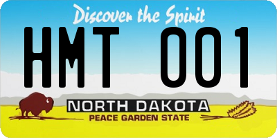 ND license plate HMT001