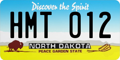 ND license plate HMT012