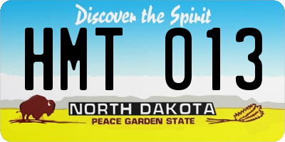 ND license plate HMT013