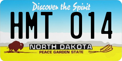 ND license plate HMT014