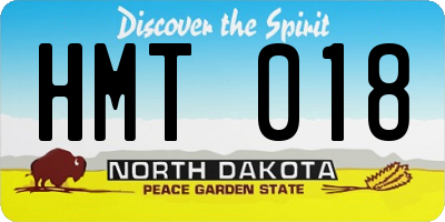 ND license plate HMT018