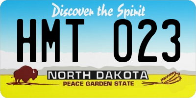 ND license plate HMT023