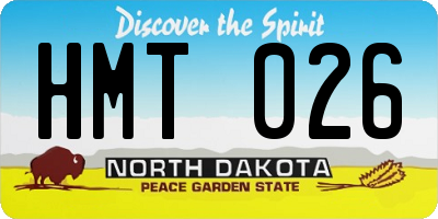 ND license plate HMT026