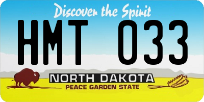 ND license plate HMT033