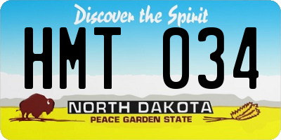 ND license plate HMT034