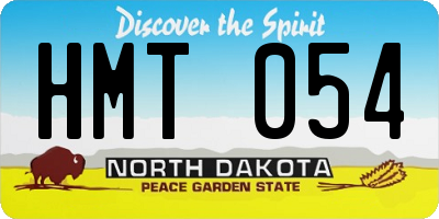 ND license plate HMT054