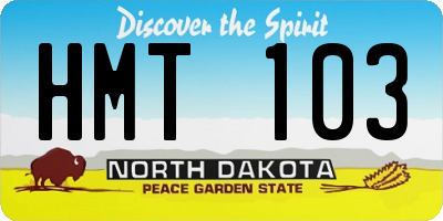 ND license plate HMT103