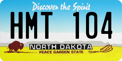 ND license plate HMT104