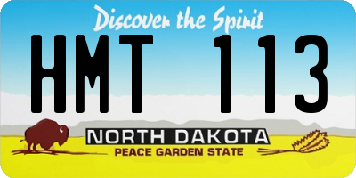 ND license plate HMT113