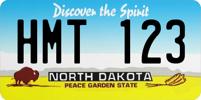 ND license plate HMT123